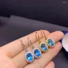 Baumelnde Ohrringe CoLife Jewelry Natürlicher Topas-Tropfen für Party 6 8 mm Hellblauer Ohrtropfen 925 Silber Geschenk Frau