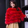 HJQJLJLS hiver mode femmes fausse fourrure manteau femme noir élégant moelleux épais chaud artificiel fourrure de renard veste d'extérieur 240122