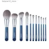 Pinceaux de maquillage MyDestiny pinceau de maquillage-The Sky Blue 11 pièces ensemble de pinceaux de maquillage en fibres super douces-stylos cosmétiques pour les yeux du visage de haute qualité-cheveux synthétiques Q240126