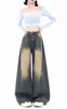 Klasyczne vintage workowate dżinsy dla kobiet jesienne zima proste szerokie spodni Kobieta Y2K streetwear luźne dżinsy 240124