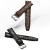 For IW 20mm 21mm 22mm Black Brown Watchband Leather Watch Strap With Silver Pin Buckle Watch Band259d