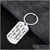 Chaveiros Lanyards Chaveiros 12 Pc / Lote Eu te amo Chaveiro Dog Tag Chaveiro de Aço Inoxidável para Casal Namorado Namorado Esposa Husb Dhfgj