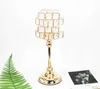 2PCS Candle Holders 1pc Golden Crystal Pillar Candle Holder Candlesticks for Dining Coffee Table Wedding Events Parties Home Decor