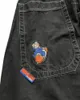 Мужские джинсы JNCO Мужчины Y2K Высокое качество с вышитыми узорами Мешковатые хип-хоп Винтаж 2000-х годов Женская уличная одежда с талией