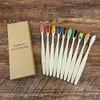 Toothbrush 10PCS Biodegradable Bamboo Toothbrush Teeth Colorful Bristle Natural Bamboo Tooth brush Dental Eco Bambou Toothbrushes