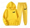 Men's Tracksuits Autumn Winter Hooded Sweatshirt Suit Men And Women Couple Jogging Hoodies+Sweatpants Two Pieces Set Streetwear Casual Clothing T240126