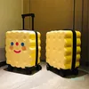 Cute Biscuit Shaped Luggage Student Password Box Lightweight Children's Trolley Box Travel Box Small Size Boarding Case