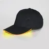 Bollkåpor toppade keps klubbfest bomullsdressing belysning baseball hatt glöd lysande batteri drivs justerbar huvudbonad