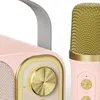 Microphones 1 Sets Mini Karaoke Machine Pink Plastic Metal Portable Bluetooth Speaker For Kids