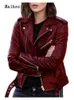 Black Leather Jacket Women Jacket Autumn Spring Korean Fashion Version PU Motorcykeldräkt Slim Short Jacket Clothes Women 240119