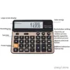 Calculatrices Calculatrice à gros boutons Grand écran LCD 14 chiffres Contrôle de bureau Calculatrice électronique correcte avec énergie solaire 2