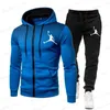 Men's Tracksuits Men's Hooded Sweatshirt Set Best-selling Brand Men's Sportswear Autumn Casual Pants Gym and Jogging 2024new in Men's Sets T240126