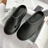 luxury designer triangle Embossed rubber Women Leisure Slipper Fashion top quality mule Sliders lady sandal slide 2024 New Outdoor Summer Beach sandale Casual shoe