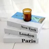 기타 테이블 장식 액세서리 파리 런던 뉴욕 가짜 책 현대 고급 커피 원격 제어 저장 상자 YQ240125