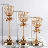 2PCS Candle Holders Gold Crystal Iron Wote Candle Holdervintage Candlestick do stolika Centralne Prezent Ślubny Prezent urodzinowy