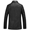 Chaquetas para hombres Chaqueta de cuero suave para hombres Abrigos de moto gruesos Casaco Masculino Invierno Clásico Negocios de motocicletas