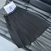 Designer Women's Short Skirt High Waist Stretch Letters Ribbon Silk Lining Simple Cute Women's Mid-Length Pleated Skirt