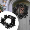 Flores decorativas grinalda de halloween anel preto abóbora pendurado ornamentos atmosfera horror decoração para casa pingente lareira