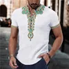 Camicie casual da uomo Tempo libero Manica corta Scollo a V T-shirt con bottoni Uomo Primavera Estate Moda Patchwork Modello Stampa Top Abbigliamento uomo Camicie casual T240126