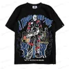 メンズTシャツウォーレンWL TシャツTシャツストリートウェアスカルパターン男性女性ヒップホップコットンレトロ衣料特大ティー040-053 T240126