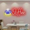 LED-neonreclame Koffie-neonlichtbord voor koffiebar Muurkunst Neonlampborden Binnenwinkel Cafe Restaurant Muur Decoratieve geschenken Nachtverlichting YQ240126