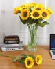 Fleurs de tournesol artificielles à longue tige de 60cm, fausses grandes fleurs de tournesol en soie, décoration pour l'extérieur et l'intérieur de la maison, fête d'anniversaire, de mariage