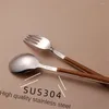 Dinnerware Sets Portable Travel Three-piece Set One-person Chopsticks Stainless Steel Kitchen Accessories Spoon