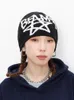 Cappello da donna Beanie Maglia Lettera Stella Grafica Inverno Y2k Streetwear Estetica nera Moda coreana Pullover Kpop Hip Hop Unisex 240124