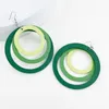 Dangle Earrings Multi Layered Gradient Color Wood Circle Fashion Women Statement Party Jewelry Gift Earwear