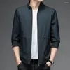 Men's Jackets Bomber Jacket Men Stand Collar Black Business Slim Fit Mens Blazer Casual Male Spring Autumn Thin Windbreaker