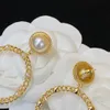 Designer de luxo pérola círculo pendurado brincos estilo clássico high end alta qualidade jóias festa casamento presente noiva
