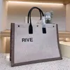 Diseñador Rive Gauche Beach bolso de mano de lujo Bolso de mujer Bolsos de compras de moda de lujo Bolsos grandes de lino Bolsos de viaje Cartera Totes