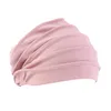 Bérets coton chapeau chimiothérapie foulard Turban sommeil pour les femmes (rose)