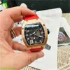 RM Automatic Winding Watches Richardmills RM005 Men's Watches 18K Rose Gold Date Display Automatic Mechanical Watch FN 8KBU