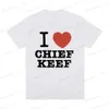 T-shirt da uomo I Love Chief Keef T-shirt Moda uomo Casual T-shirt a maniche corte T-shirt in cotone oversize gotico vintage Hip Hop Streetwear T240126