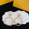 Designer de luxo pérola círculo pendurado brincos estilo clássico high end alta qualidade jóias festa casamento presente noiva
