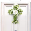 Decorative Flowers Artificial Lilys Flower Wreath Easter Religious Door Sign