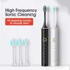 Brosse à dents Brosse à dents électrique Charge USB Vibration sonique avec 4 têtes de brosse Brosse à dents électrique intelligente de voyage portable avec 6 modes