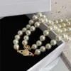 Designer Viviane Westwoods Vivienen Empress Dowager Saturn Collier à double couche de perles avec boucle magnétique pour femme avec sangle superposée de haute qualité et Mul