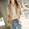 Damespakken 2024 Mode Elegante Vrouwen Blazers Voor Lange Mouwen Slanke Blazer Chic Office Lady Notched Effen Jas Casual werkjas