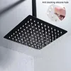 Bathroom Shower Heads Black 8/10/12 inch Rainfall Head Stainless Steel Square Rain Pressurized Big YQ240126