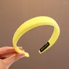 Acessórios de cabelo 2024 Bebê Meninas Bonito Esponja Borda Larga Doce Fluorescente Sólida Hoop Crianças Adorável Headband Crianças Doce