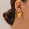 Dangle Earrings Minar Punk Metallic Rectangle Spiricle For Women Man Unisex 18K Gold PVD Plated Titanium Steel Geometric Earring
