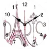 Zegary ścienne Vintage Paris Tower Clock salon sypialnia okrągłe ciche biuro jadalni dekoracja domowych karfts dekoracje artystyczne