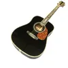 Luxuriöse 41-Zoll-Akustikgitarre der D45-Serie in BK-Farbe mit vollständiger Abalone-Einlage