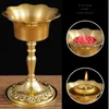 2PCS Candle Holders Tibetan Candlestick Engraving Candle Copper Candle Holder Tantric Buddhist Sacrifice Lamp Altars Indoor Desktop Decorative