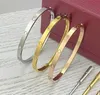 Diamond 4mm 18k Gold Plated High Quality Bangle Classic Fashion Lover Bracelet for Women Girl Wedding Mother' Day Jewelry Gifts RCRK