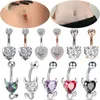 Nombril Bell Button Rings Style Goth Acier Chirurgical Coeur Nombril Nombril Anneaux Forme Diable Rouge CZ Ventre Piercing Bijoux Dangle Boucle D'oreille Piercing Cadeaux YQ240125