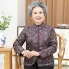 Casacos de trincheira femininos quentes grossos algodão de seda para pessoas idosas de meia-idade avó velha senhora roupas outono inverno 2024