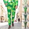 Calças masculinas Mens St. Patrick's Day Terno Estilo Festivo Todo Impresso Quatro Folhas Sportswear Calças Jogging Streetwear